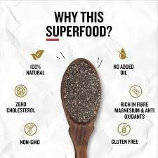 FARM GRAIN Black Chia Seeds 235g - 100% Clean Chia Seeds for Eating | Rich Source in Plant Protein, Diet Food | Healthy food for eating diet snacks for weight loss