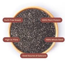 FARM GRAIN Black Chia Seeds 235g - 100% Clean Chia Seeds for Eating | Rich Source in Plant Protein, Diet Food | Healthy food for eating diet snacks for weight loss