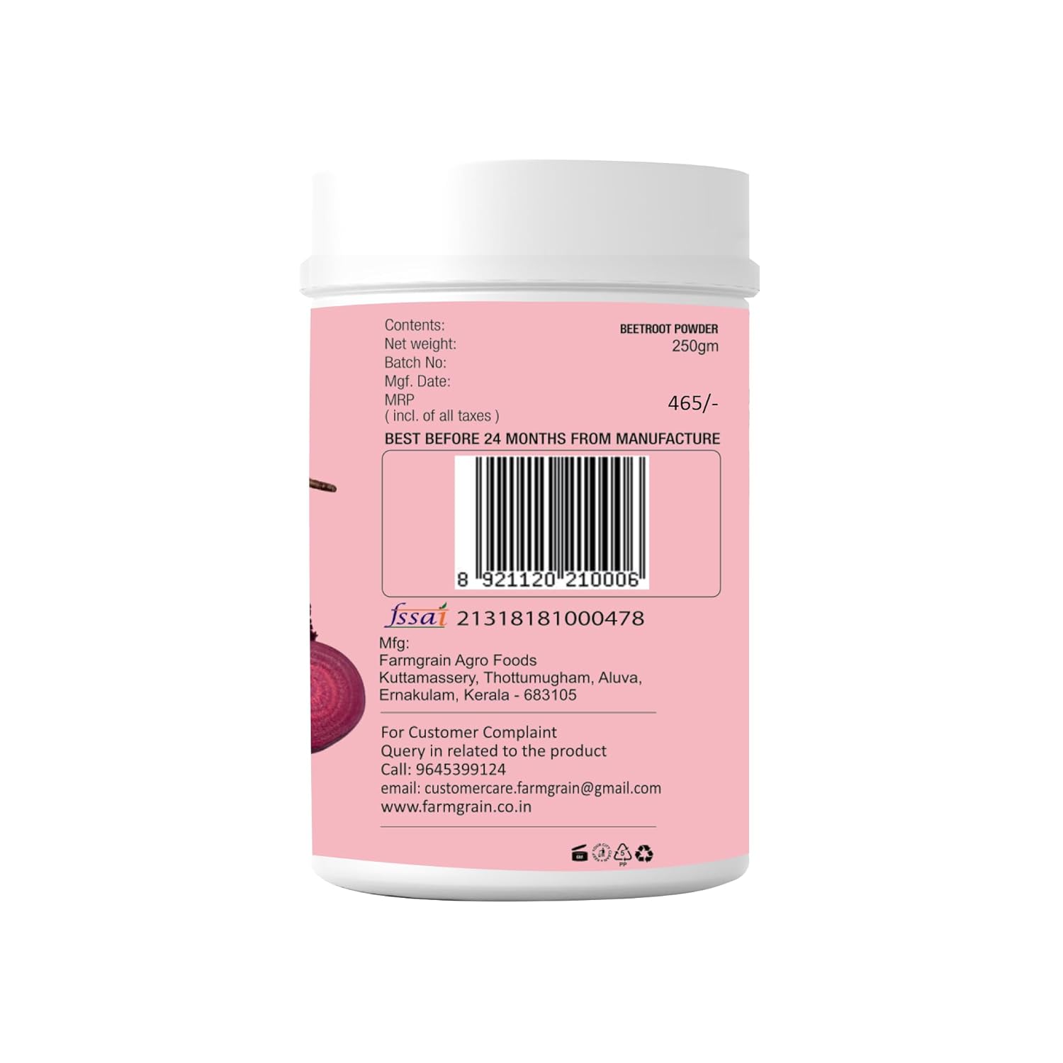 FARM GRAIN Natural Beetroot Powder 250g - Antioxidant Superfood for Peak Performance
