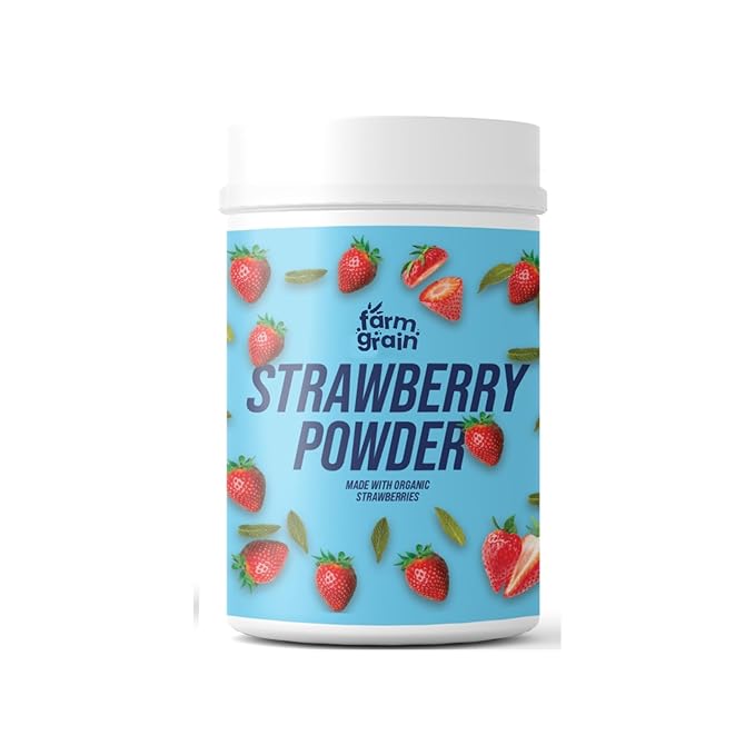 FARM GRAIN Pure Freeze-Dried Raw Strawberry Powder: Smoothies, Baking, Skincare