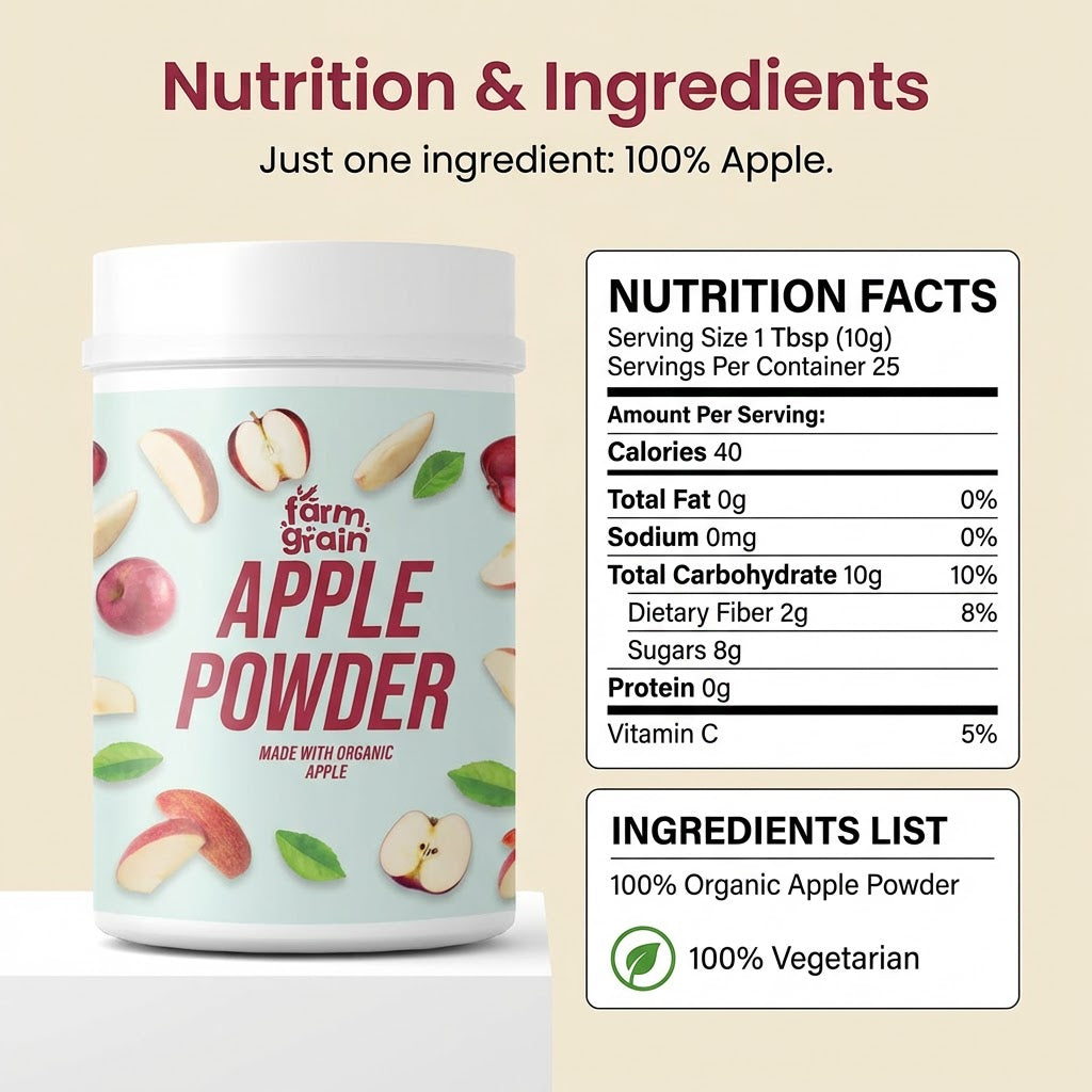 Apple Powder 250g | | No Added Sugar and Preservatives | Milkshakes | Dessert Recipes | Fruit Powder