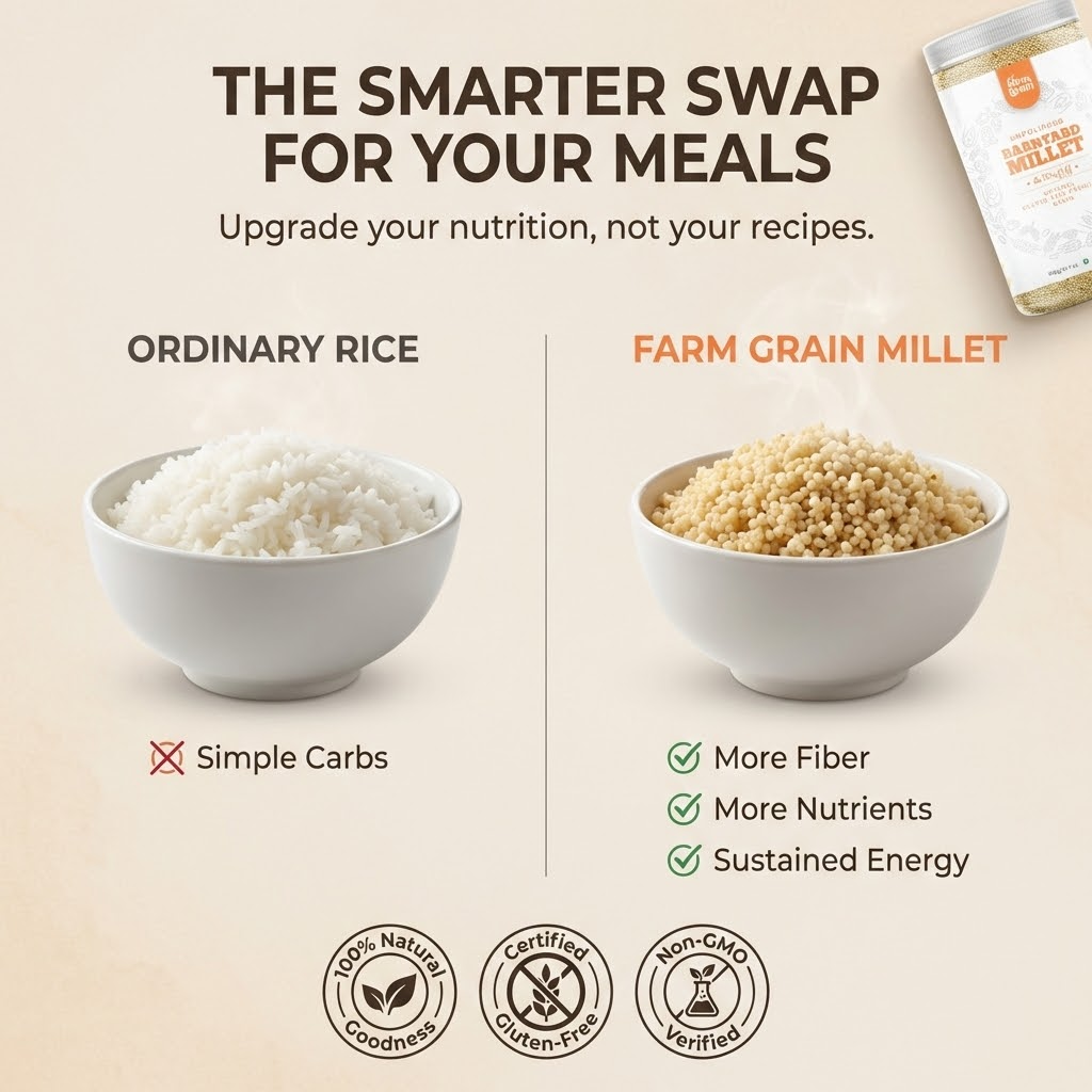 Barnyard Millet | 100% Natural & Gluten-Free | Khira Seeds | Rice Replacement | Cooks in 15 Minutes - 900g