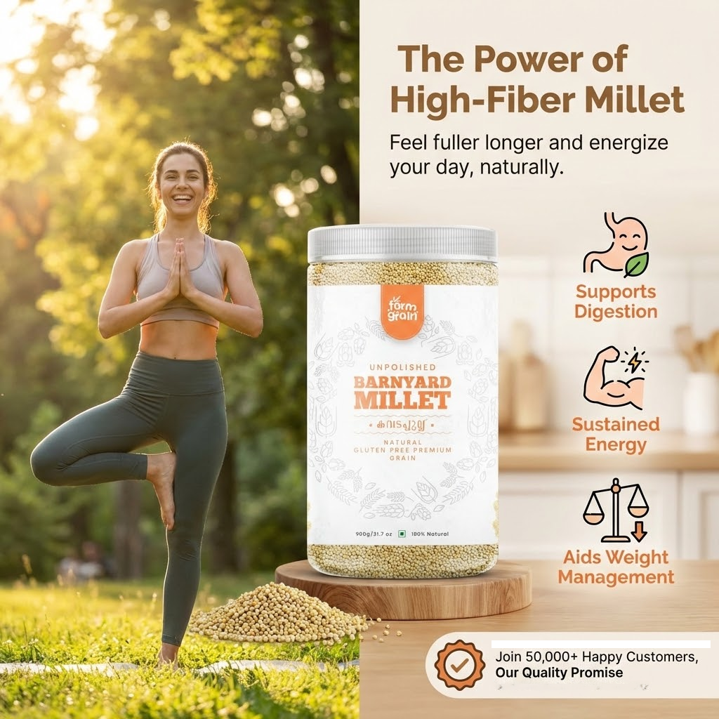 Barnyard Millet | 100% Natural & Gluten-Free | Khira Seeds | Rice Replacement | Cooks in 15 Minutes - 900g