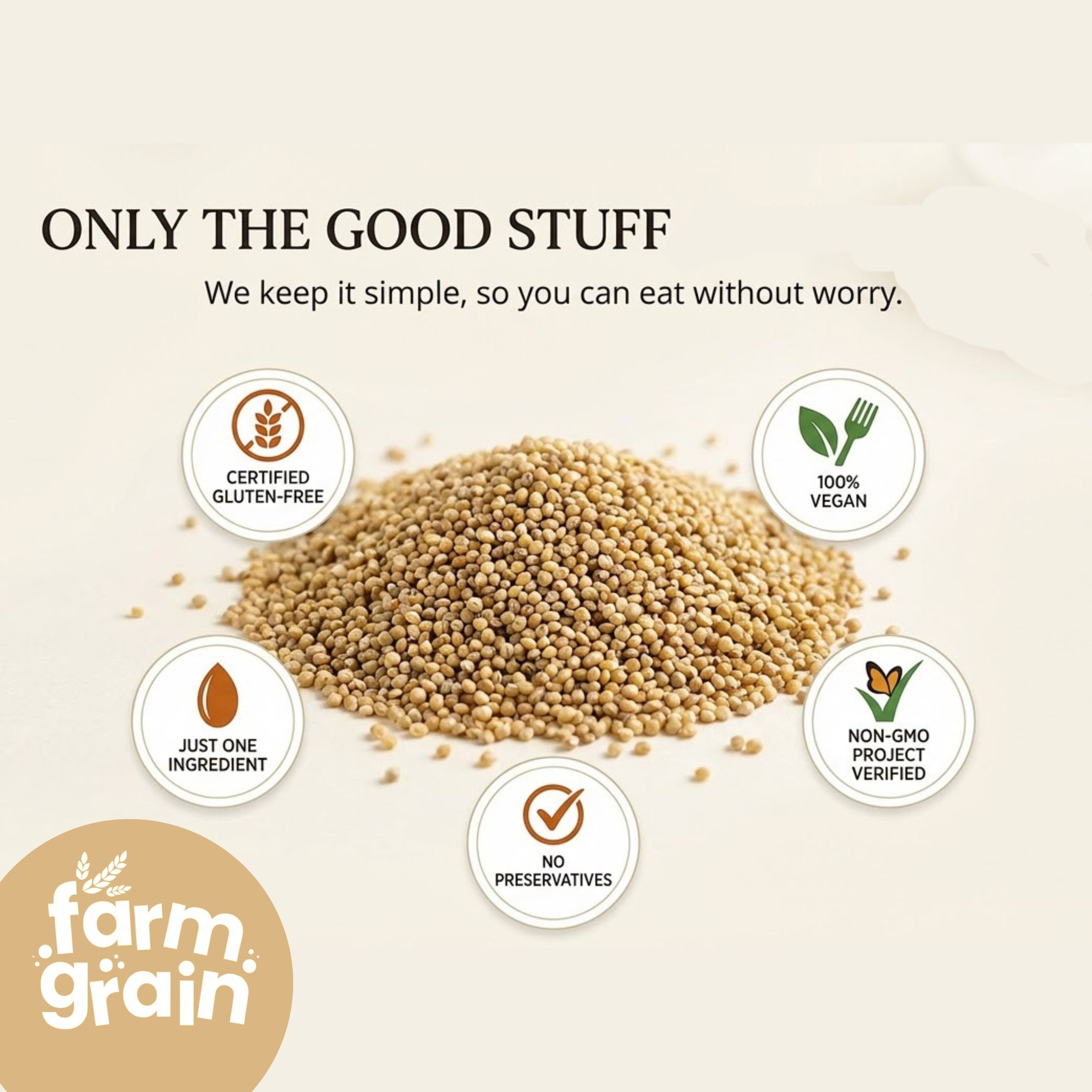 Barnyard Millet | 100% Natural & Gluten-Free | Khira Seeds | Rice Replacement | Cooks in 15 Minutes - 900g