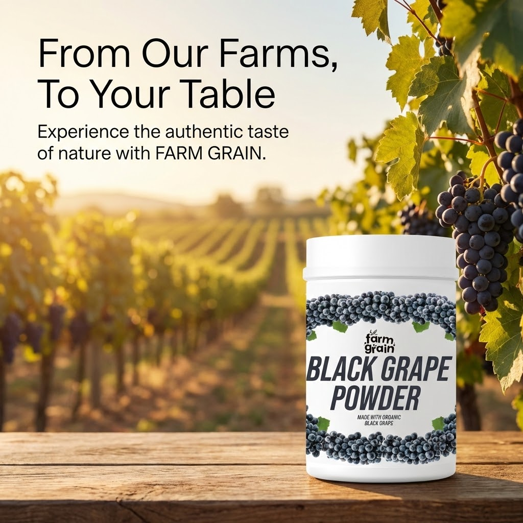 FARM GRAIN Black Grape Powder for Juice/Cooking 250g | Ready to use Pure Grape Fruit Powder | No added Colours & Preservatives