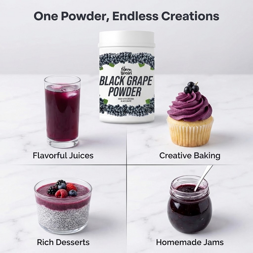 Black Grape Powder for Juice/Cooking 250g | Ready to use Pure Grape Fruit Powder | No added Colours & Preservatives