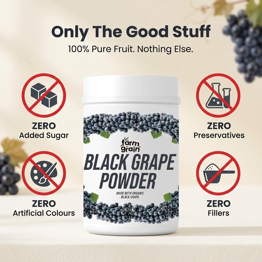 Black Grape Powder for Juice/Cooking 250g | Ready to use Pure Grape Fruit Powder | No added Colours & Preservatives