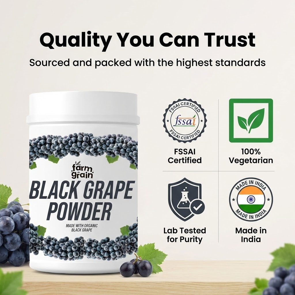 FARM GRAIN Black Grape Powder for Juice/Cooking 250g | Ready to use Pure Grape Fruit Powder | No added Colours & Preservatives
