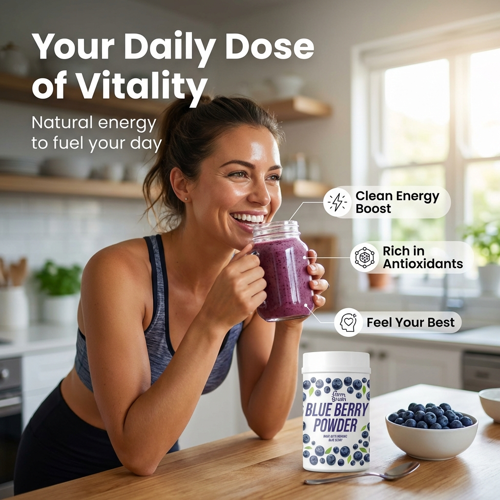 Blueberry Powder - 250g | Spray Dried (Blueberries) | Superfood Powder for Smoothies, Juices, Baking, and Energy Drinks