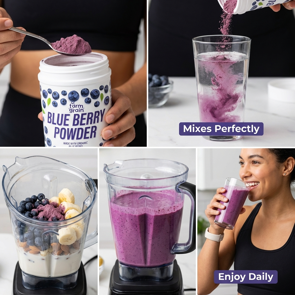 Blueberry Powder - 250g | Spray Dried (Blueberries) | Superfood Powder for Smoothies, Juices, Baking, and Energy Drinks