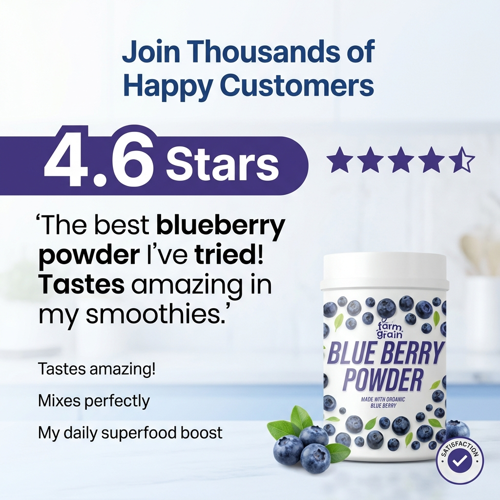 Blueberry Powder - 250g | Spray Dried (Blueberries) | Superfood Powder for Smoothies, Juices, Baking, and Energy Drinks