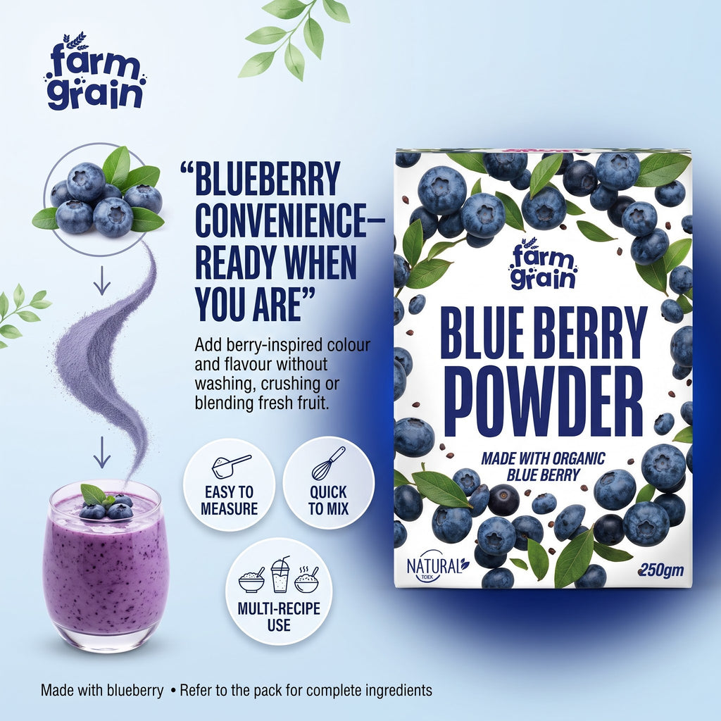Blueberry Powder - 250g | Spray Dried (Blueberries) | Superfood Powder for Smoothies, Juices, Baking, and Energy Drinks