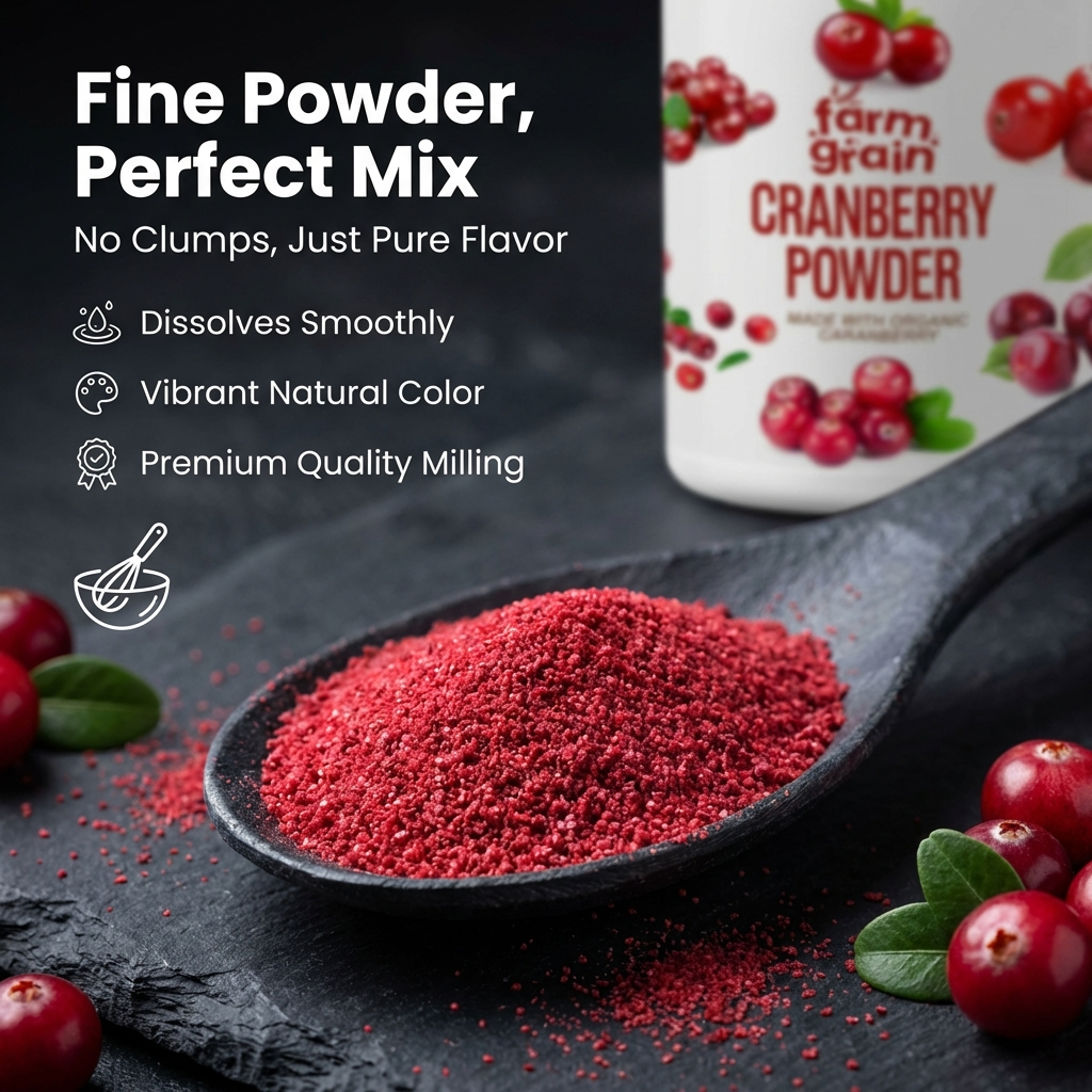 Cranberry Powder Made With Organic Carnberry 250g | High Antioxidants, Dietary Fiber | No Gluten | Immunity Booster