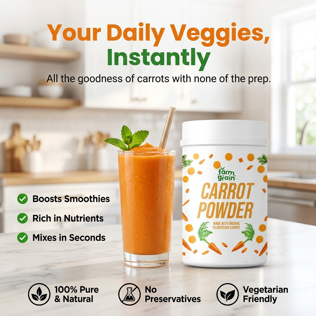 Carrot Powder 250 gm Earthy Flavor and Rich Source of Vitamins Culinary Uses Carrot powder for Drinking Perfect for Smoothies, Soups, Baked Goods, and Snacks