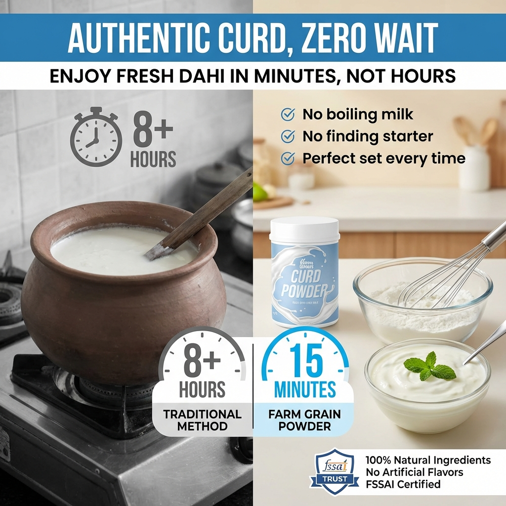 Curd Powder | Natural & Pure Dahi Powder | Ready-to-Make Curd Mix - 200g