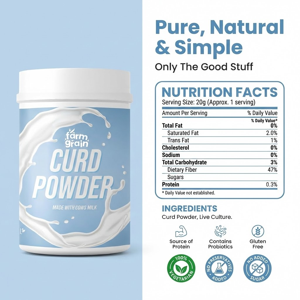 Curd Powder | Natural & Pure Dahi Powder | Ready-to-Make Curd Mix - 200g