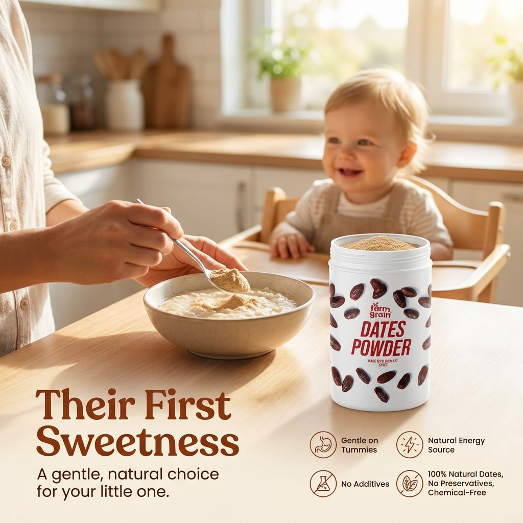 Dates Powder | Kharik/Khajur Powder | 100% Natural Sweetener | No Preservatives, No Chemicals | Healthy Substitute for Refined Sugar | Dates Powder for Little Ones - 250g