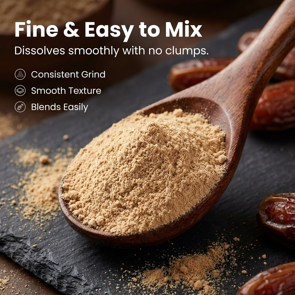 Dates Powder | Kharik/Khajur Powder | 100% Natural Sweetener | No Preservatives, No Chemicals | Healthy Substitute for Refined Sugar | Dates Powder for Little Ones - 250g