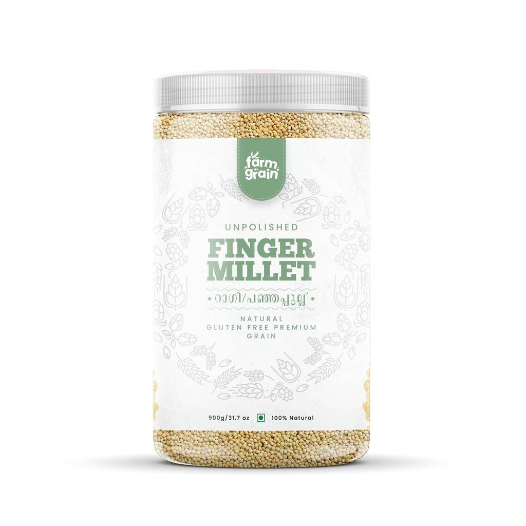 Finger Millets (Ragi) - High Protein, Gluten-Free, Nutrient-Rich, Ideal for Healthy Meals, Smoothies, and Baking - 900g Pack, 100% Natural & Organic