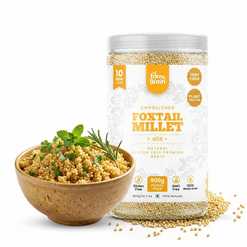 Foxtail Millet Whole Grain | Kangani Seeds | Rice Replacement | High Fibre and Plant Protein | Gluten Free | Cooks in 10 minutes - 900g