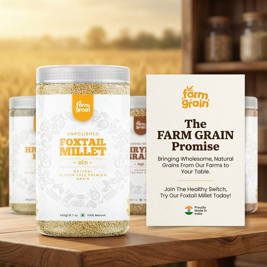 Foxtail Millet Whole Grain | Kangani Seeds | Rice Replacement | High Fibre and Plant Protein | Gluten Free | Cooks in 10 minutes - 900g