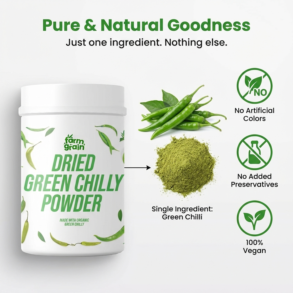 Green Chili Powder | Hari Mirchi Powder | Ready to Use | Pure & Spicy 250g