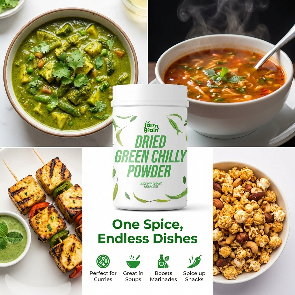 Green Chili Powder | Hari Mirchi Powder | Ready to Use | Pure & Spicy 250g