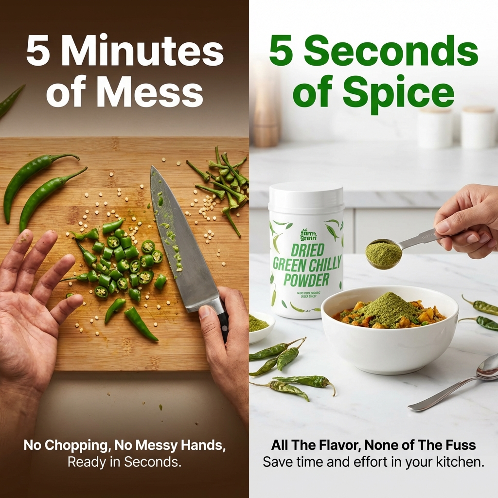 Green Chili Powder | Hari Mirchi Powder | Ready to Use | Pure & Spicy 250g