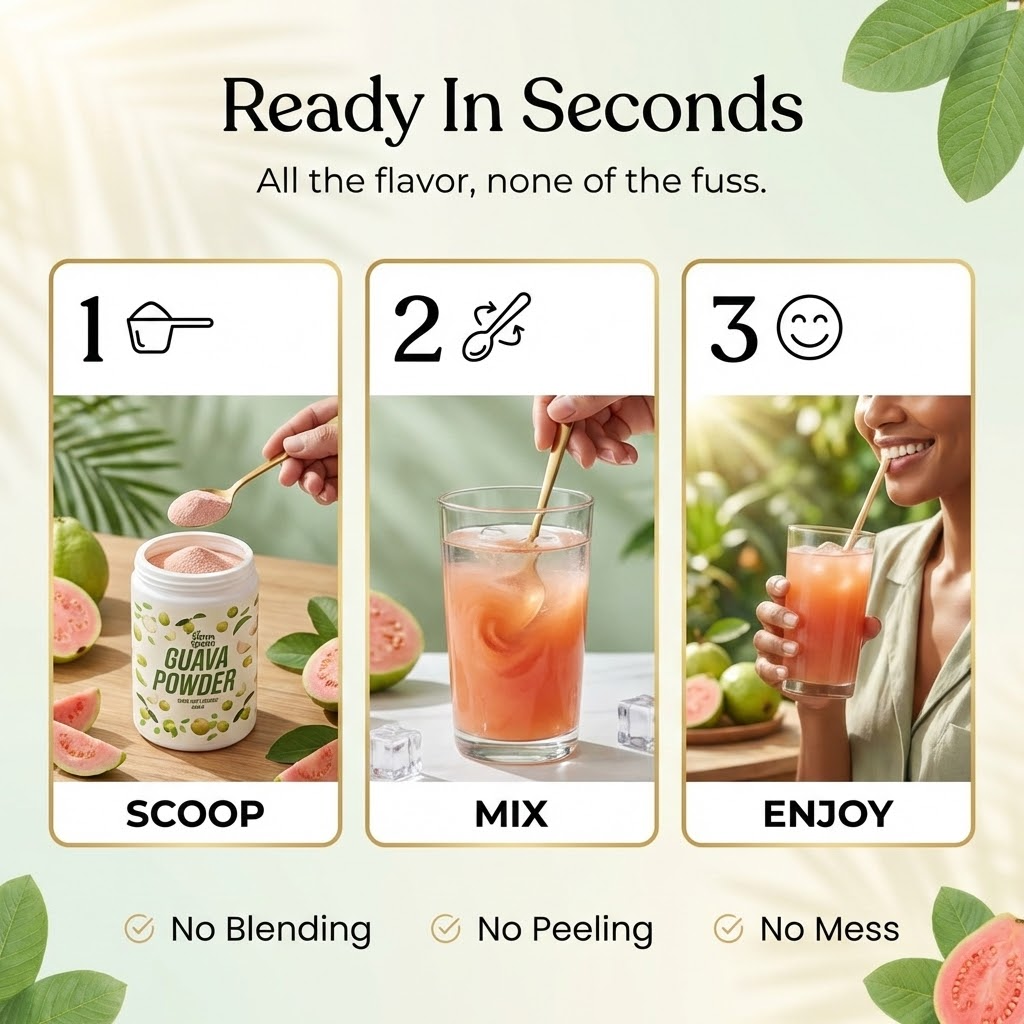 Guava Powder - 250g | For Juices, Moctails, cocktail mix | Spicy gauva Juice | Cake | Milkshake, Immunity Booster Ingredient in beverages