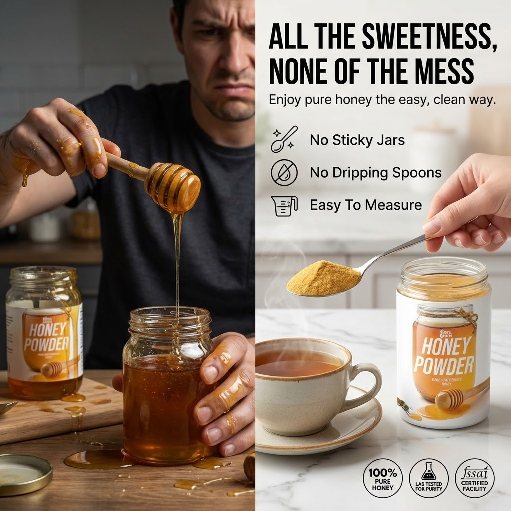 Honey Powder - Natural Sweetener | Dried Honey for Food, Beverages, Bakery, Cosmetics