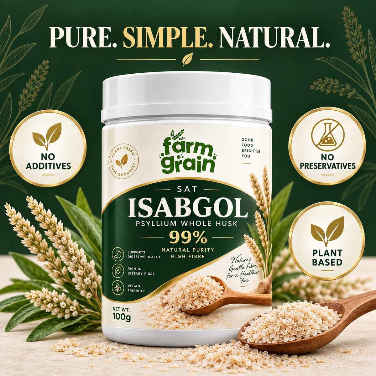 Sat Isabgol Psyllium Husk White