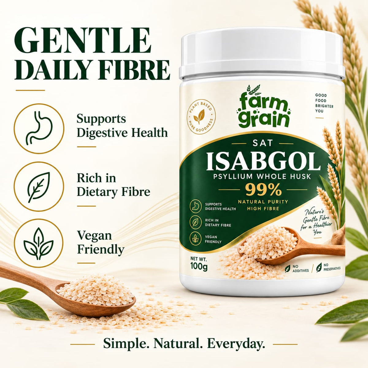 Sat Isabgol Psyllium Husk White