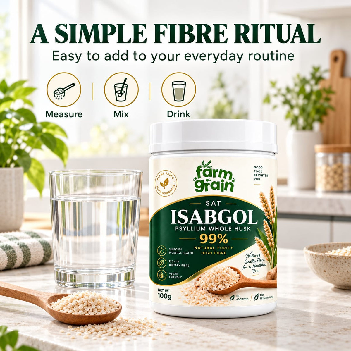 Sat Isabgol Psyllium Husk White