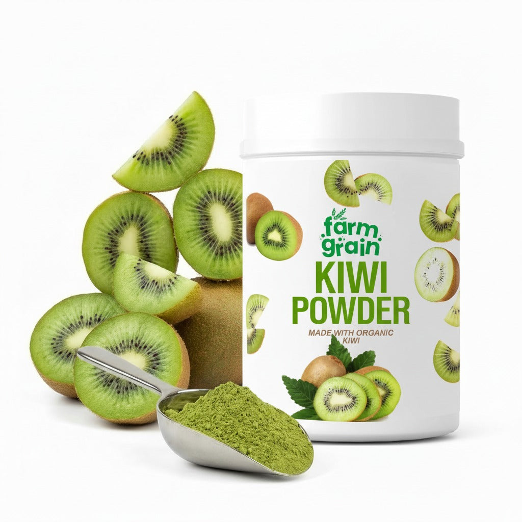 Kiwi Fruit Juice Powder, Natural Freeze Dried, Tangy, Vegan, Gluten-Free, No Sugar Added, Superfood for Smoothies, Drinks, Baking, 250gm Jar