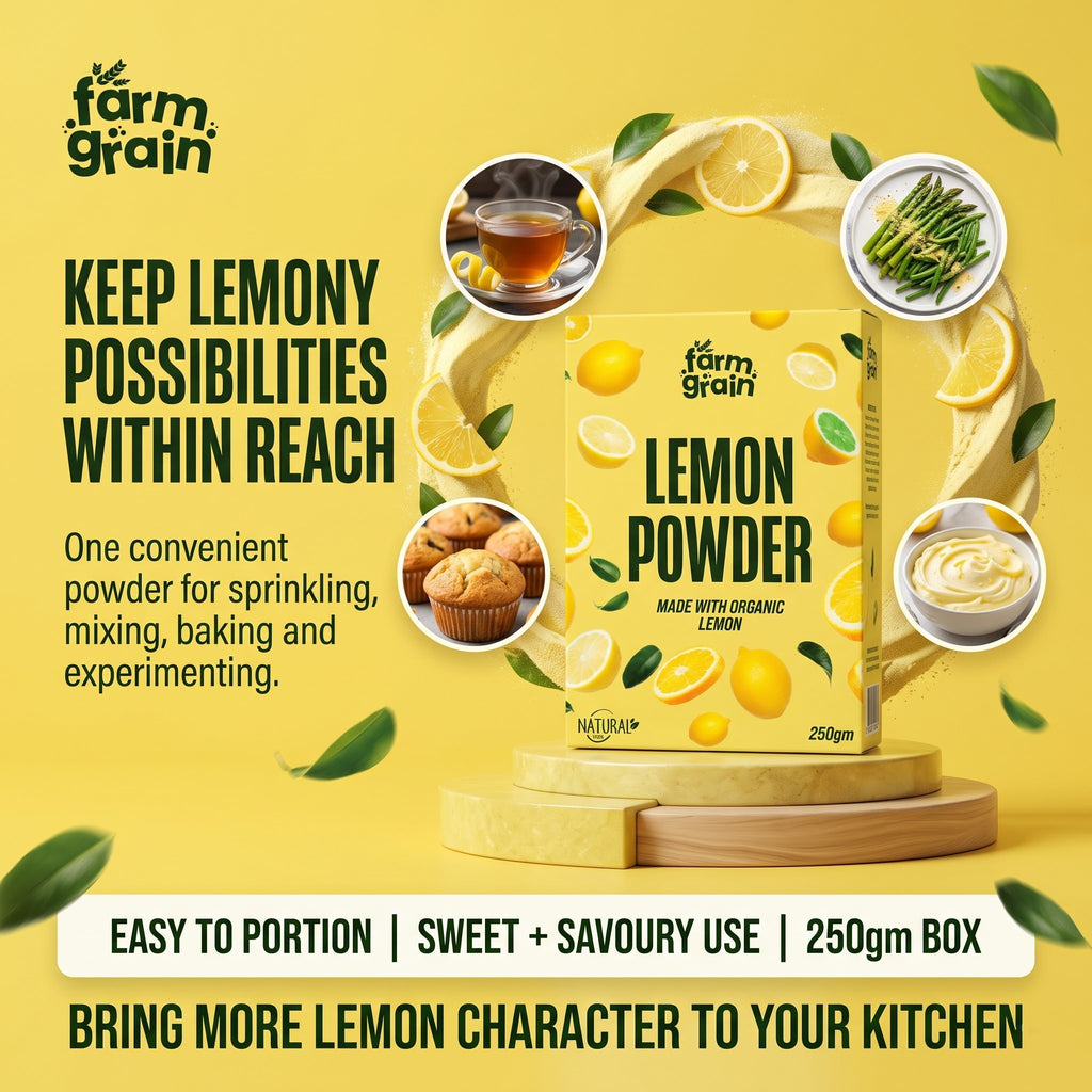 Lemon Powder - 250g | For food | juice | Lemonade | Ingredient in beverages like, Mocktails, cooking, baking, cosmetics | No Artificial colour | No preservatives | No added sugar