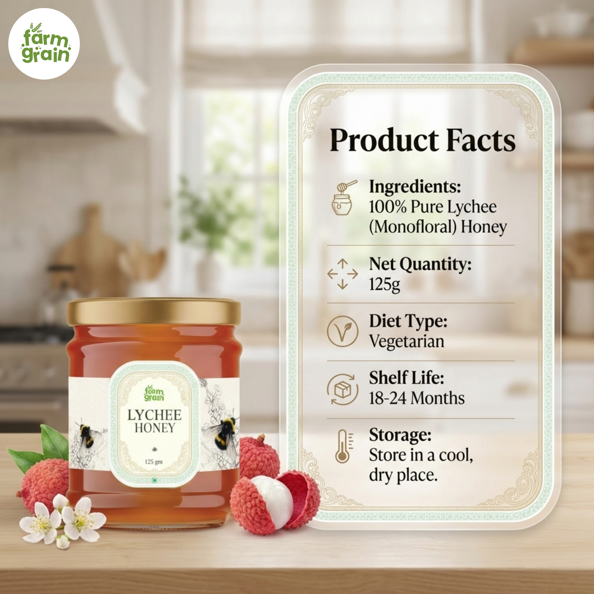 Litchi Honey organic 125g
