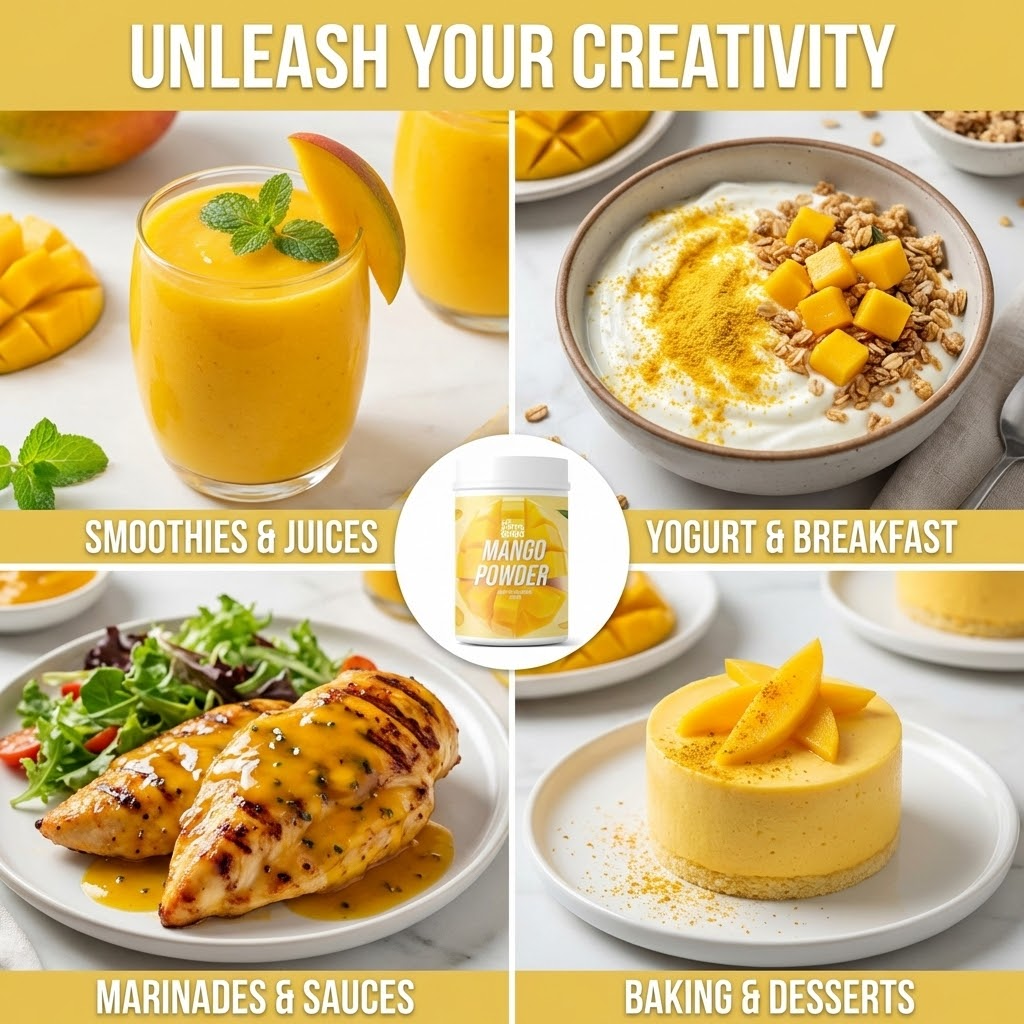 Mango Powder Spray Dried 250g Natural Dried Fruit for Smoothies, Juices