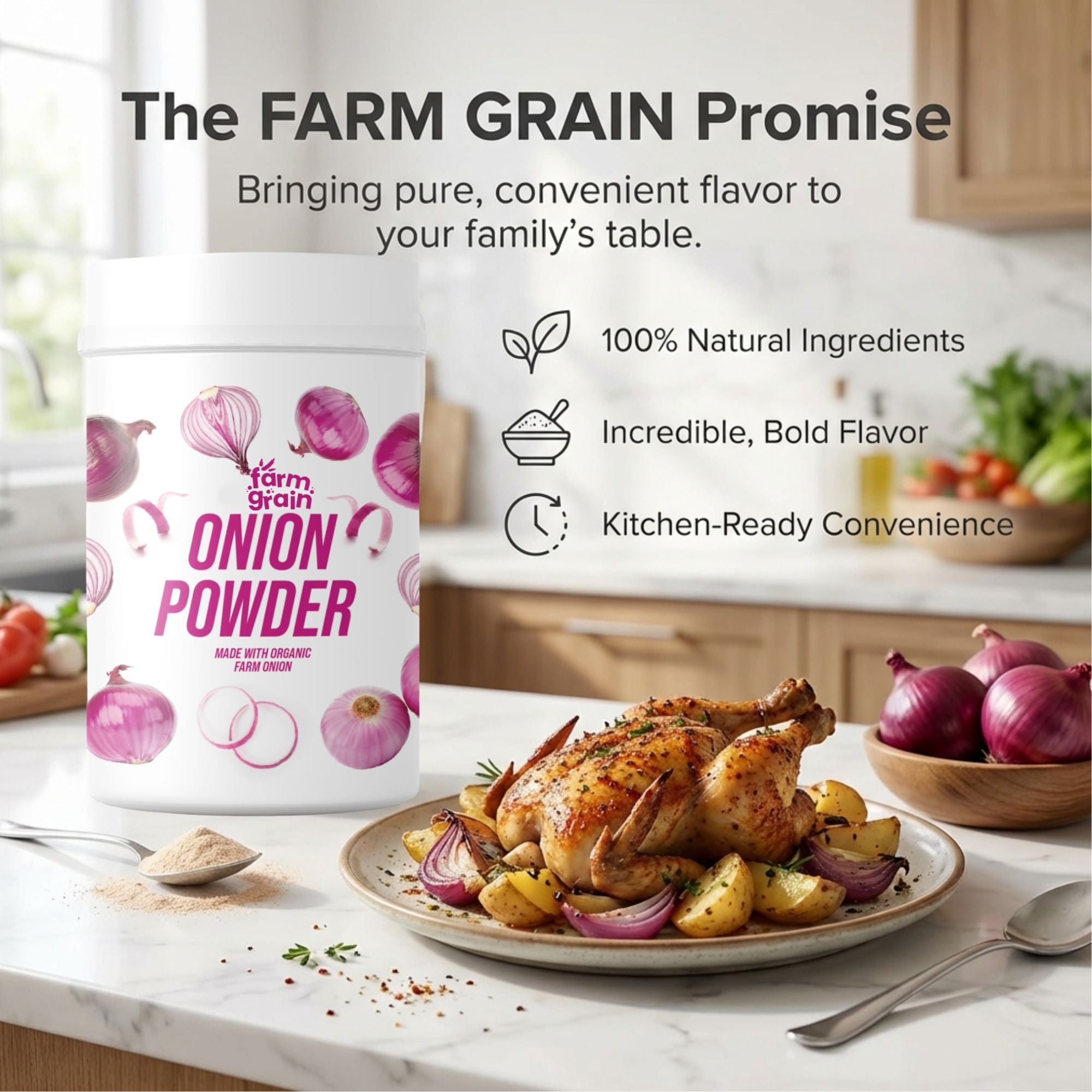 Onion Powder 250g | Pure & Natural Dehydrated Red Onion Powder | Perfect for Cooking, Seasoning & Spices | No Additives or Preservatives