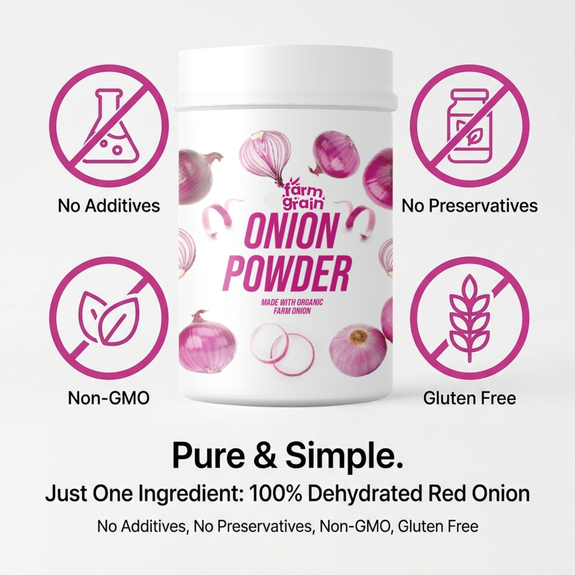 Onion Powder 250g | Pure & Natural Dehydrated Red Onion Powder | Perfect for Cooking, Seasoning & Spices | No Additives or Preservatives