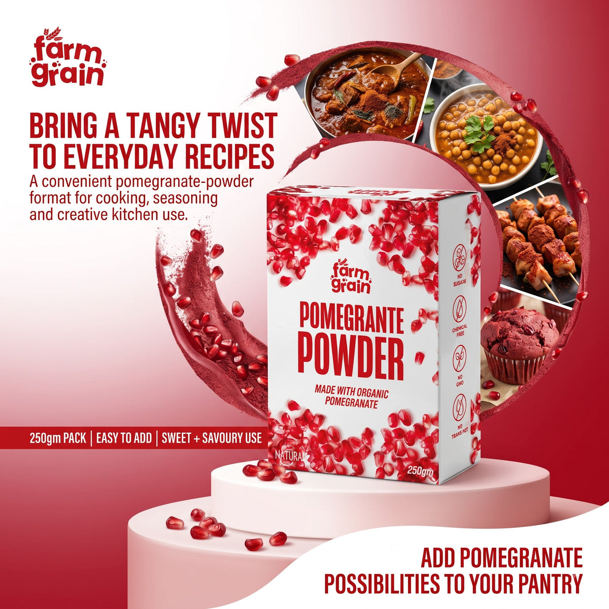 Pomegranate Anar Powder for Drinks & Face Packs 250g