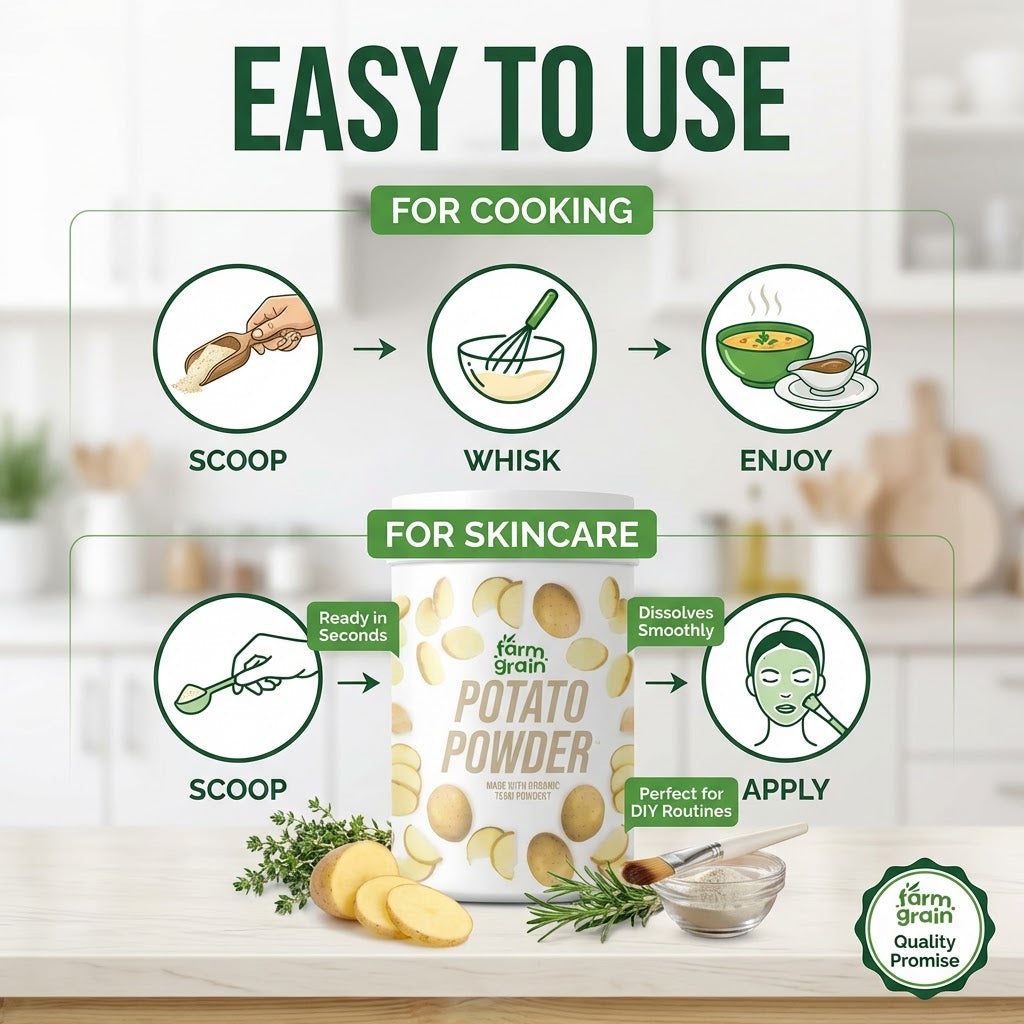 Potato Powder - 250g for Skin Care, Cooking/Thickening Agent For Gravies, Soups/Vegan, Gluten Free