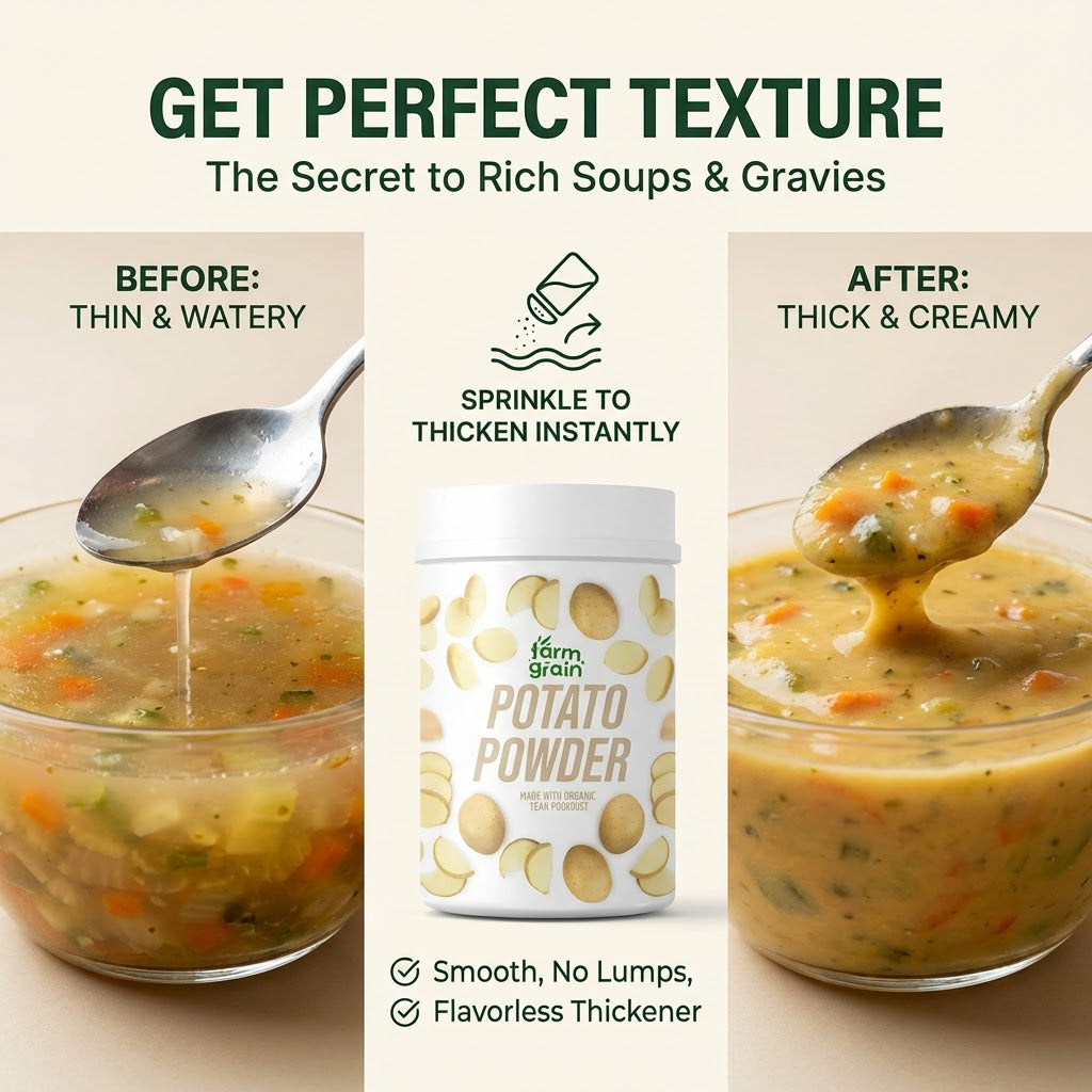 Potato Powder - 250g for Skin Care, Cooking/Thickening Agent For Gravies, Soups/Vegan, Gluten Free