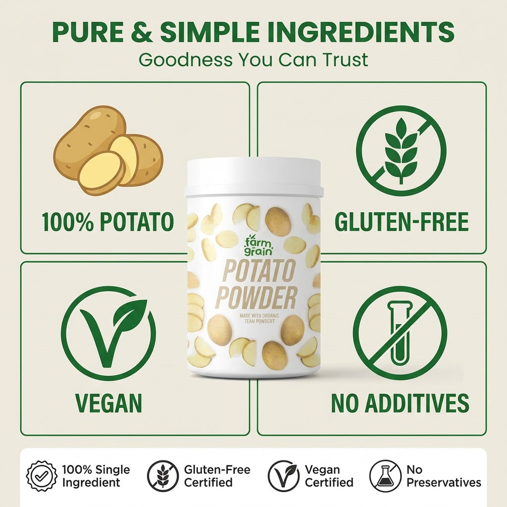 Potato Powder - 250g for Skin Care, Cooking/Thickening Agent For Gravies, Soups/Vegan, Gluten Free