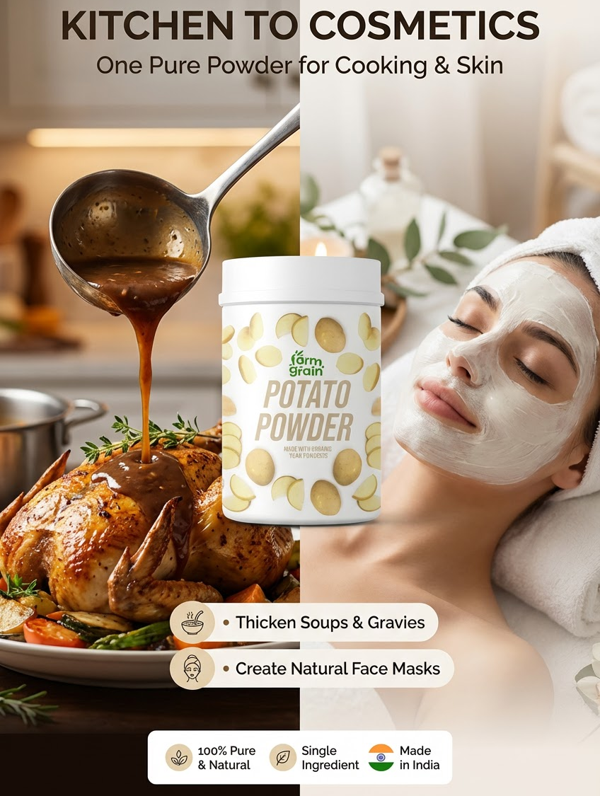 Potato Powder - 250g for Skin Care, Cooking/Thickening Agent For Gravies, Soups/Vegan, Gluten Free