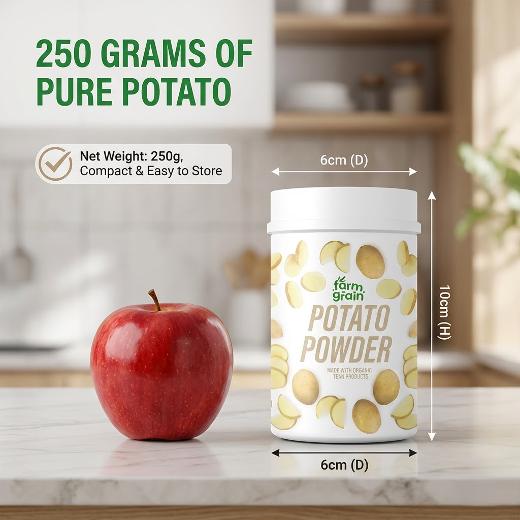 Potato Powder - 250g for Skin Care, Cooking/Thickening Agent For Gravies, Soups/Vegan, Gluten Free