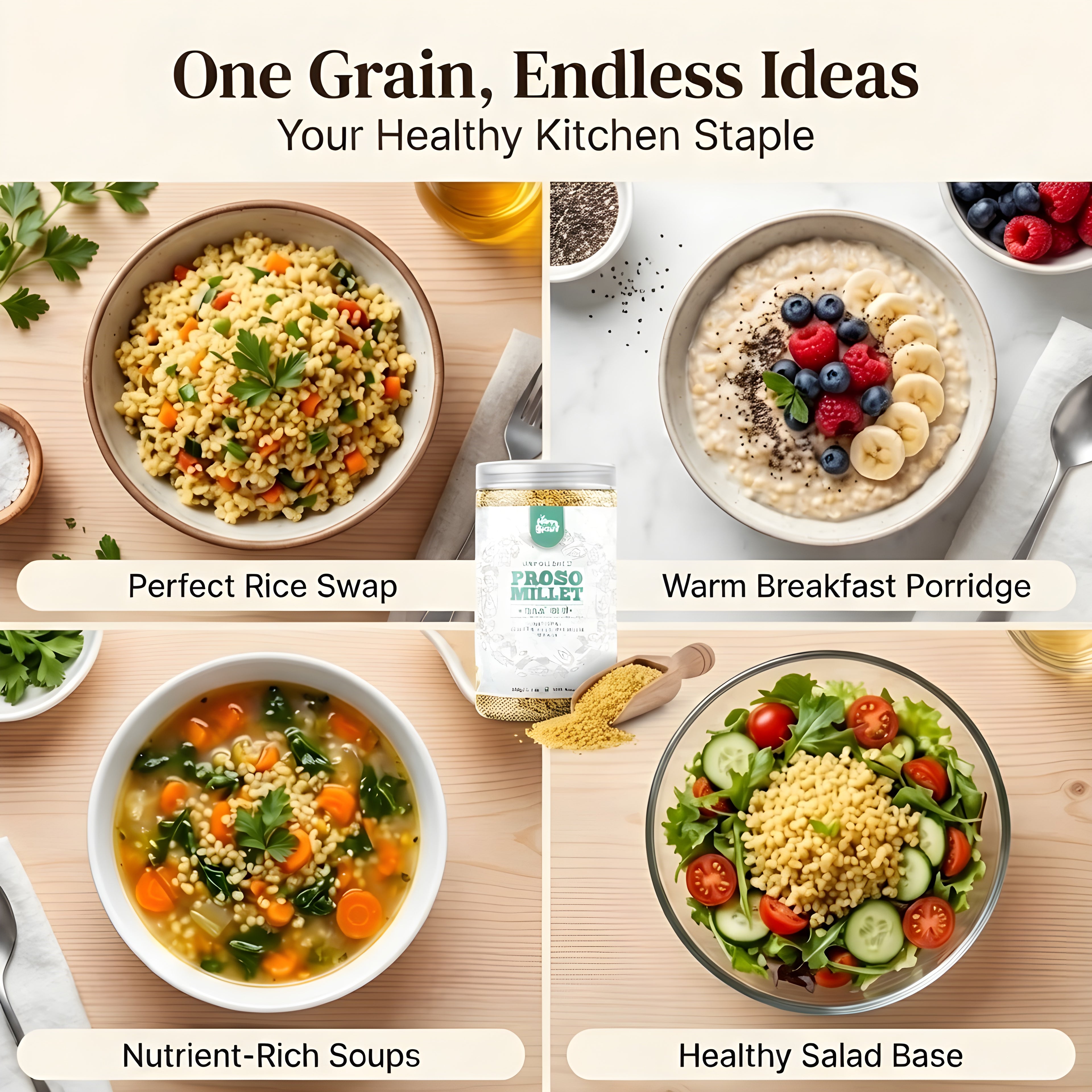 Proso Millet Unpolished | Natural Whole Grains | 900g