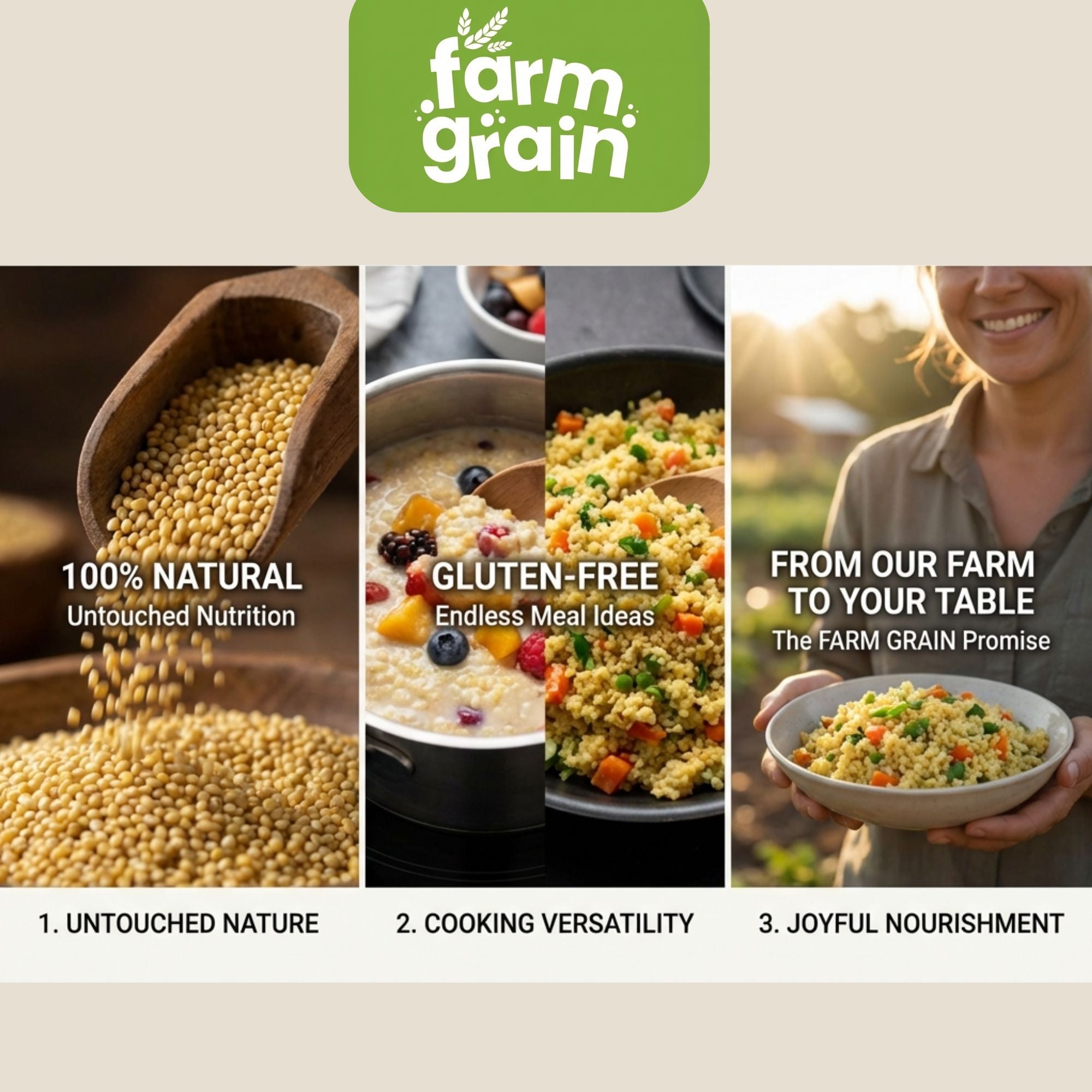 Proso Millet Unpolished | Natural Whole Grains | 900g