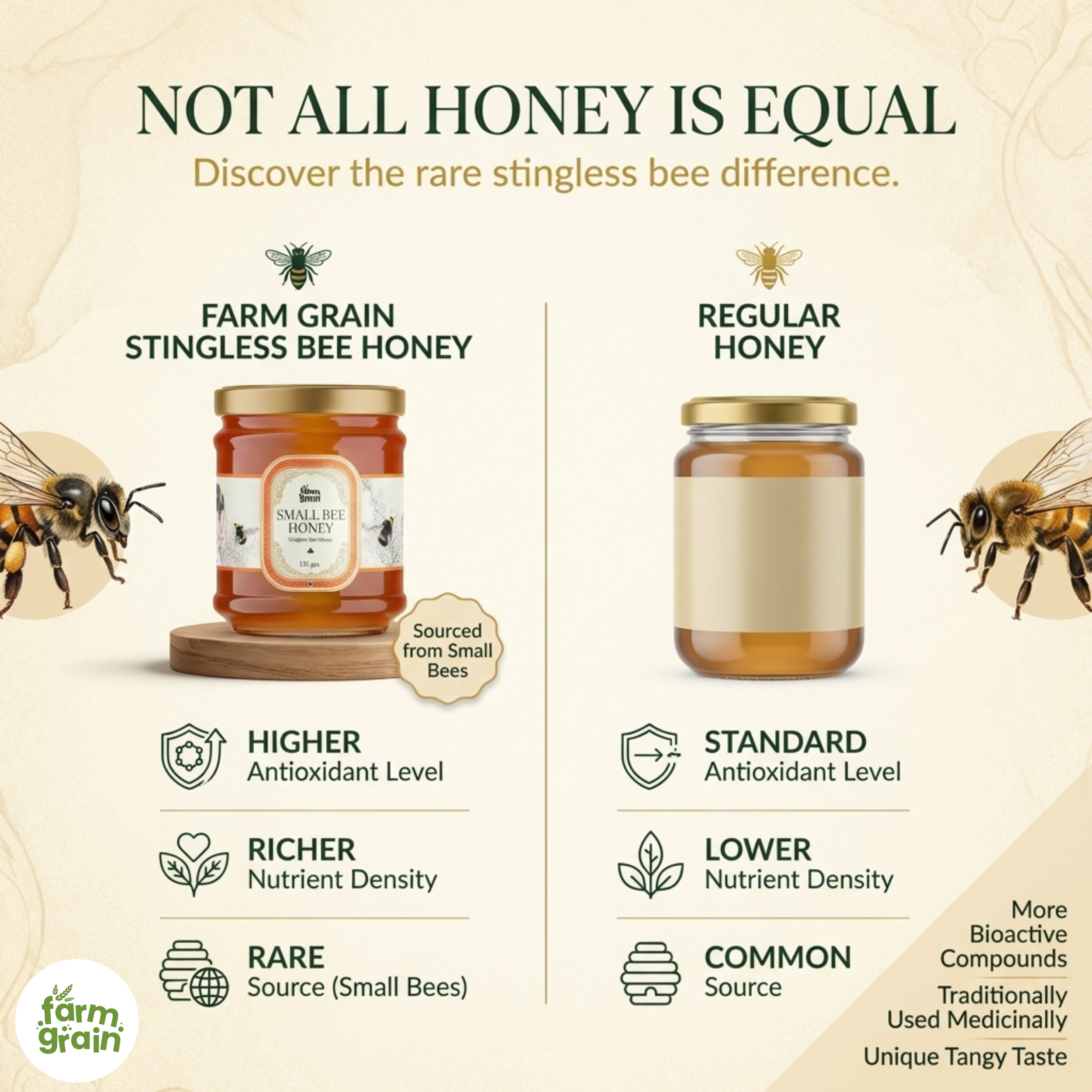 Small bee Honey (string Honey) organic 125g
