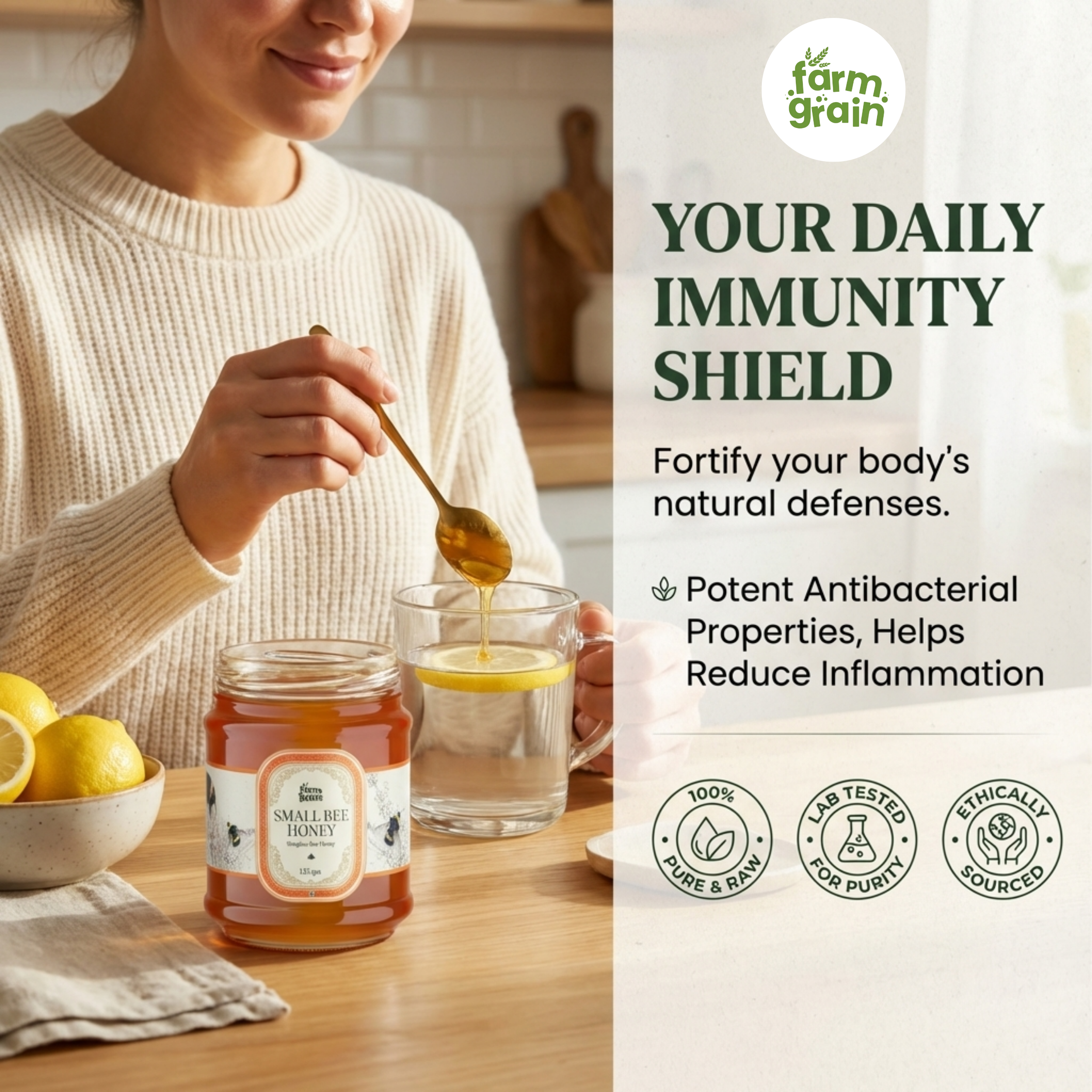 Small bee Honey (string Honey) organic 125g