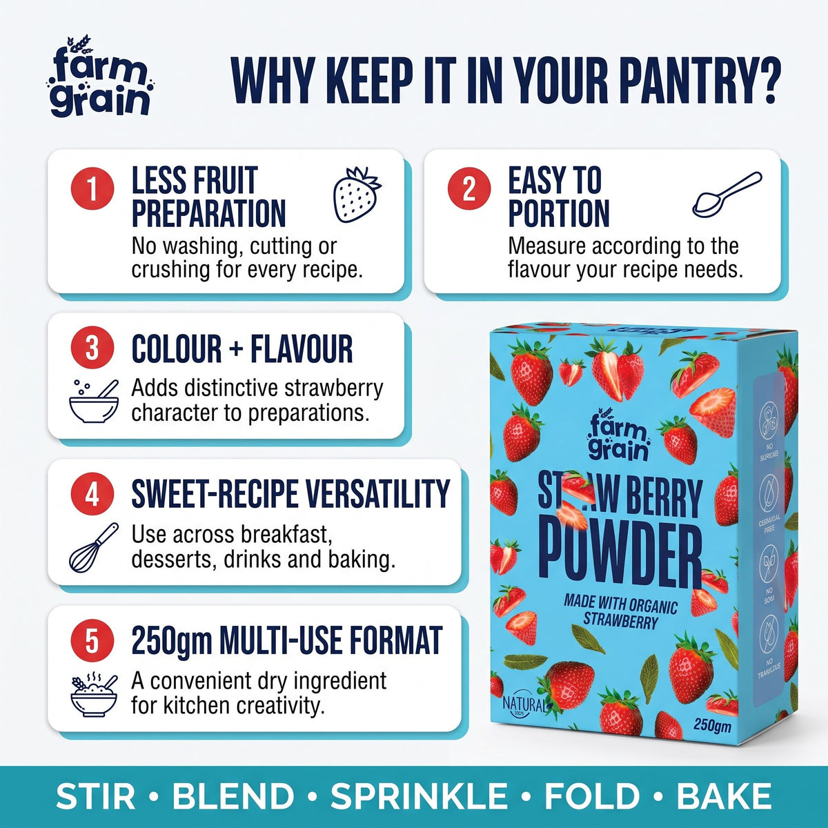 SD Strawberry Powder combo 250gm